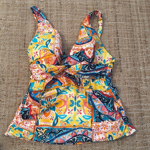 La Blanca Soleil Twist Front Tankini Top swimsuit bathing suit - Picture 1 of 7